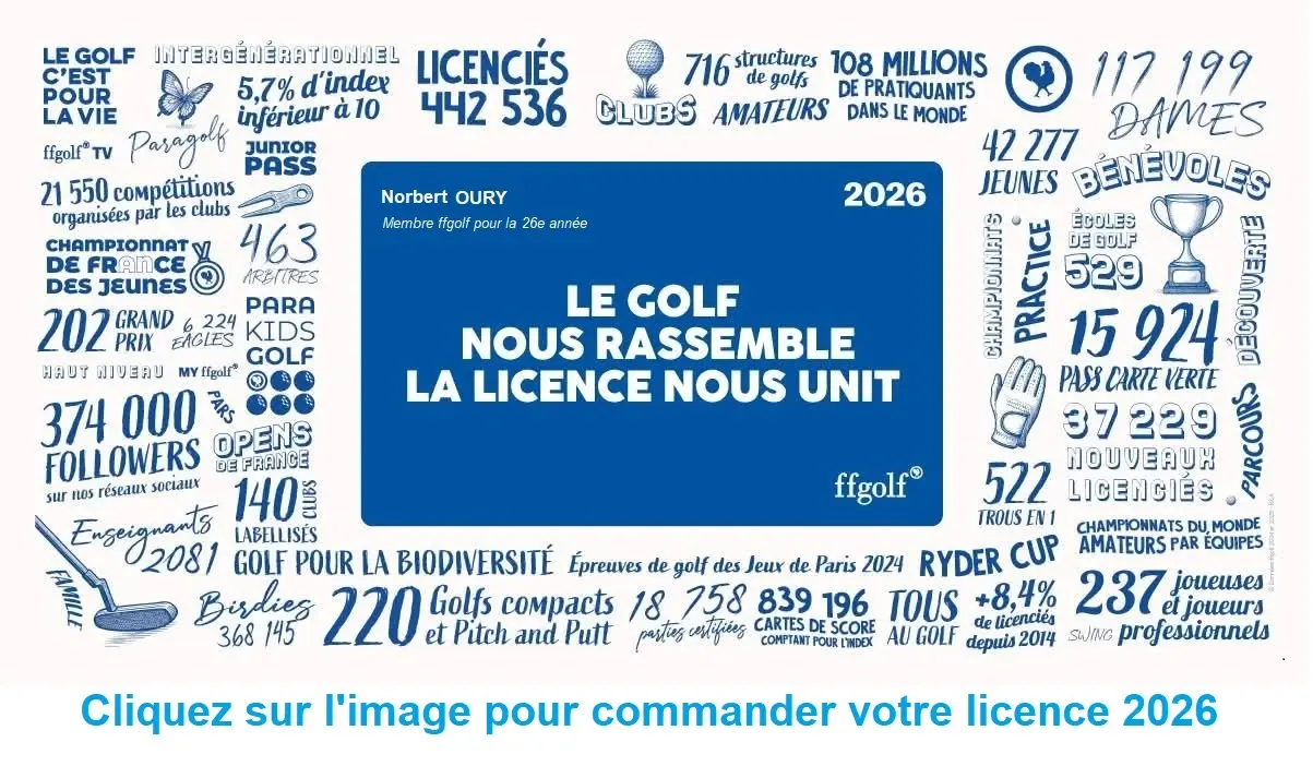 Licence golf 2026 - Paris Golf 13
